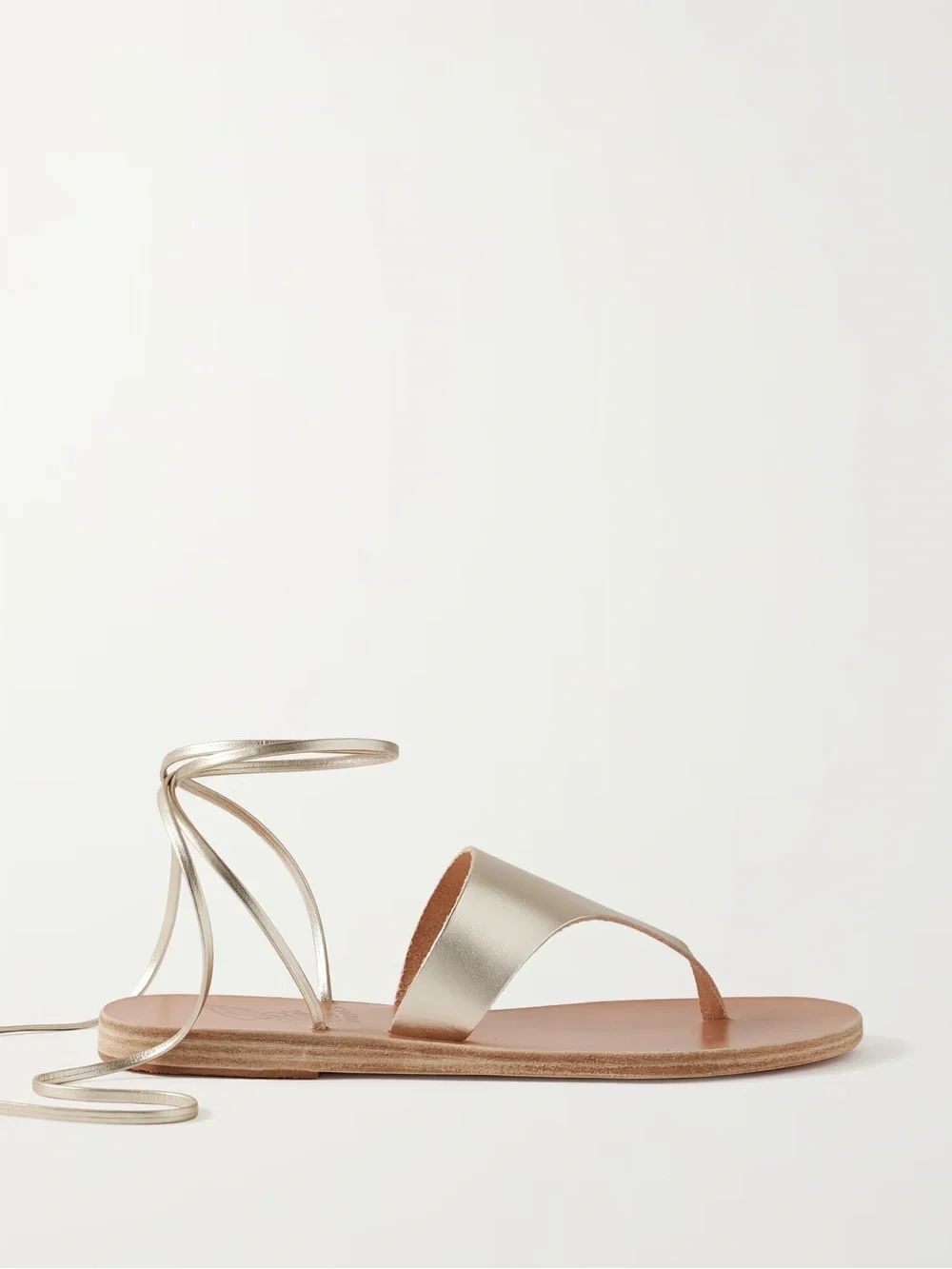 Ancient Greek Nychta Metallic Leather wrap Sandals size 39EU/9US Gold NIB